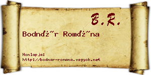 Bodnár Romána névjegykártya