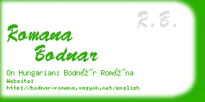 romana bodnar business card